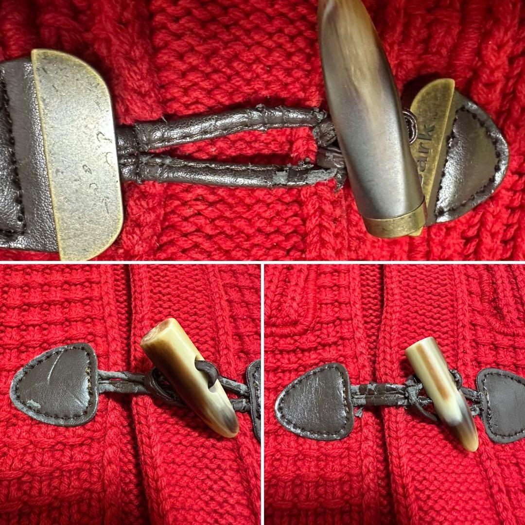 希少カラー バーク ダッフルコート 編み込みジャケット アウター 肉厚 イタリア