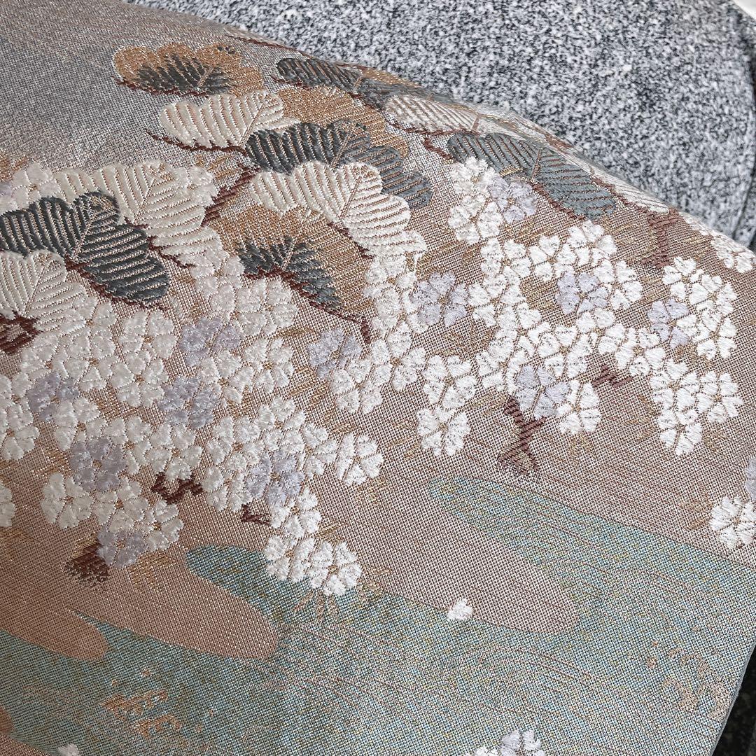 訪問着　フルセット　叩き染　宝尽くし　青海波　手刺繍　落款　健勝苑ガード　H5