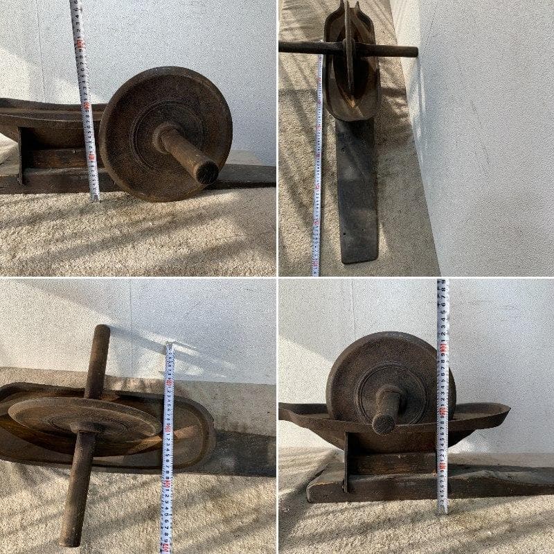 薬研　鉄製　骨董　大きめ　古道具　調剤道具　くすり調合　薬草　　XZ4236