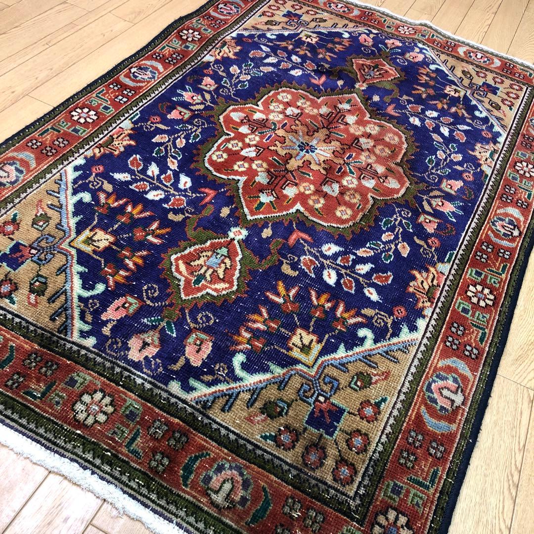ペルシャ絨毯 ヴィンテージラグ 147×97cm 手織り オールドpersia