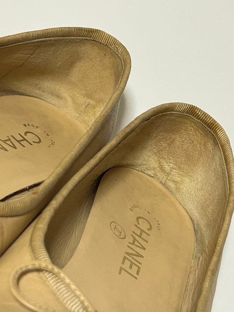 CHANEL バレエシューズ ベージュ/黒