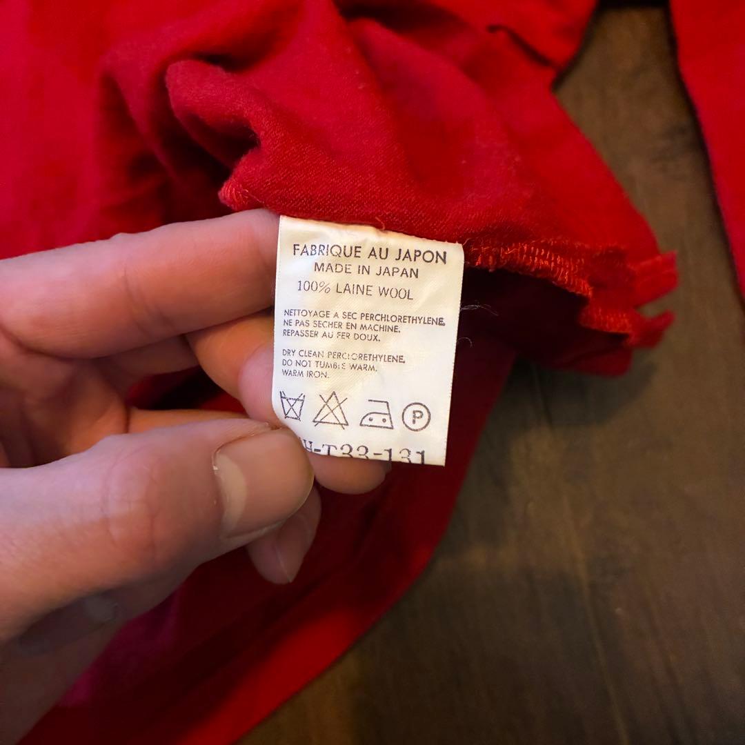 90s y's for men 茶タグ 赤タートルネックニット 古着