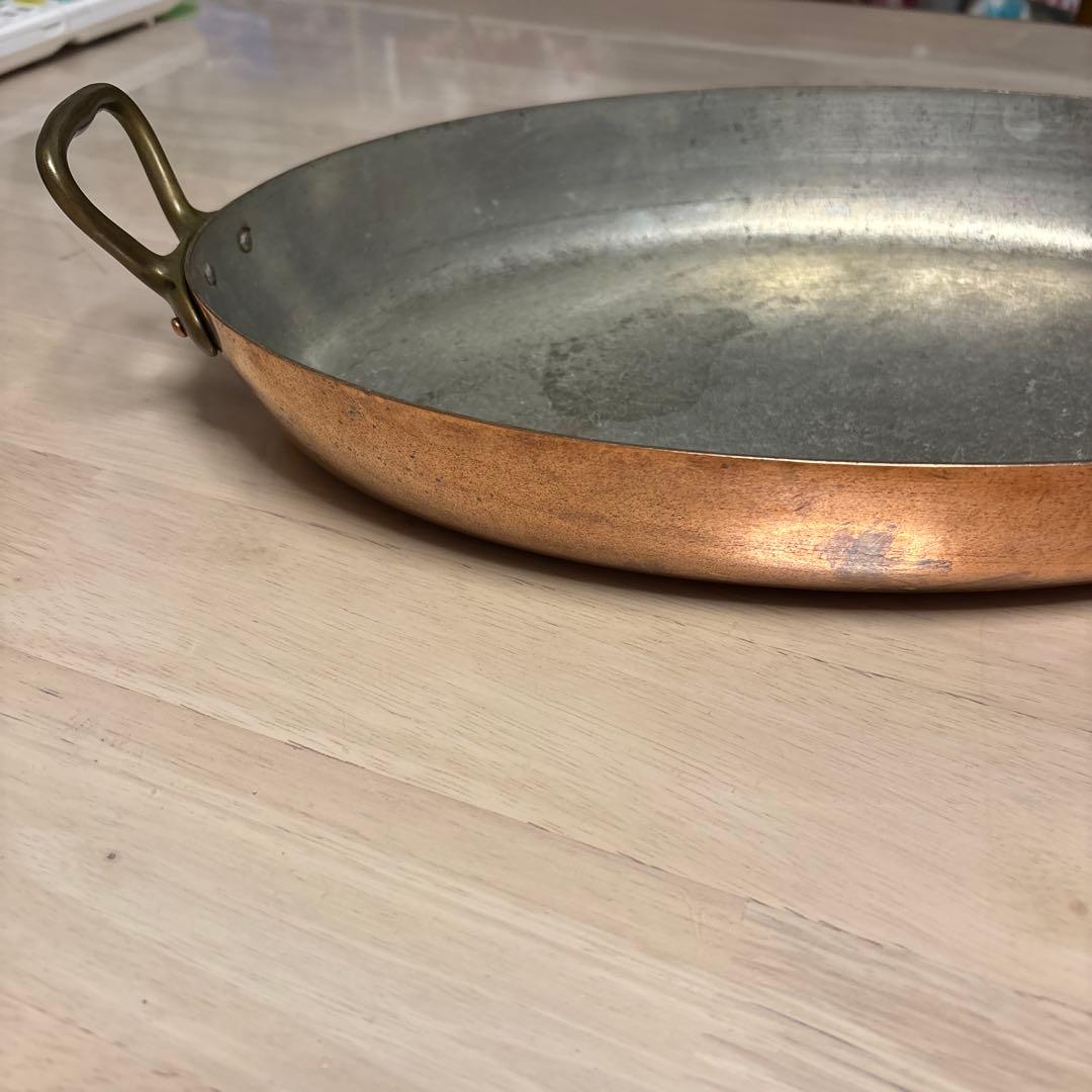 オーバルパン 楕円 両手鍋 銅製 銅 コッパー フランス製 調理道具