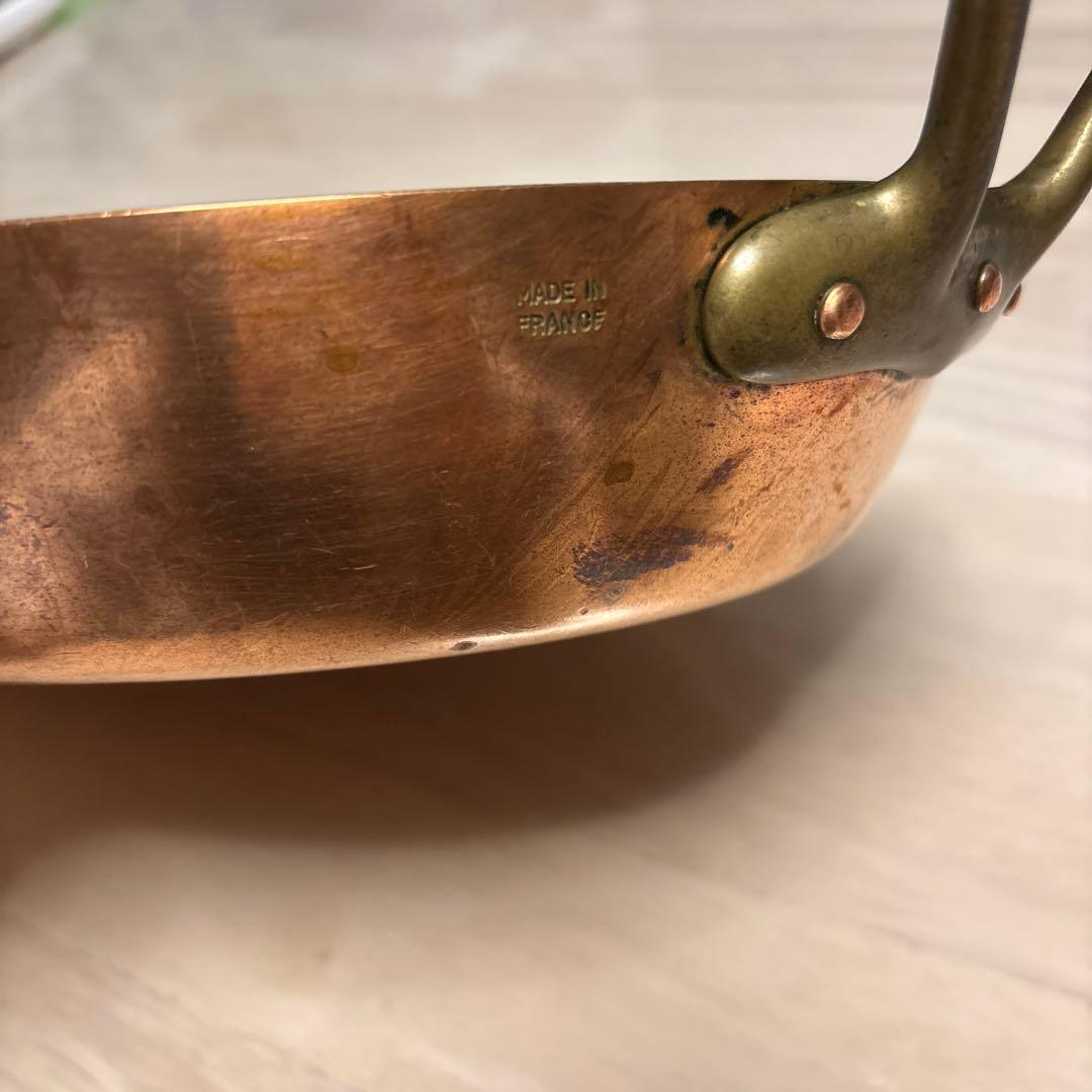 オーバルパン 楕円 両手鍋 銅製 銅 コッパー フランス製 調理道具