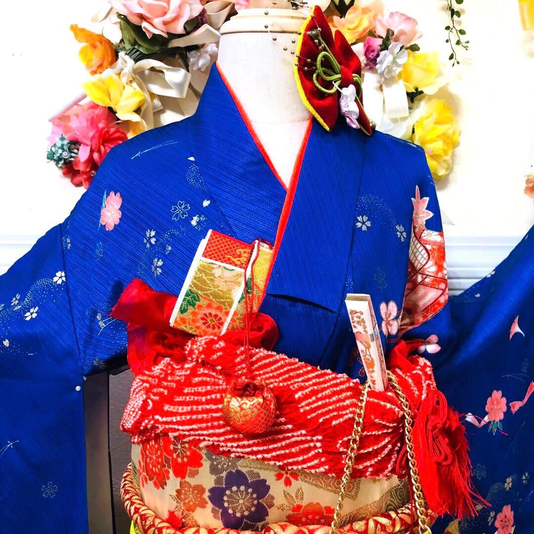 七五三 七歳‼️正絹御所車桜金彩金箔際立つ‼️完全フルセット‼️