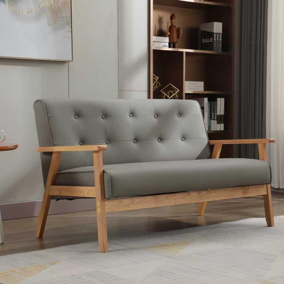 【新品】2人掛けソファ ダークブラウンPVCレザー 高級感