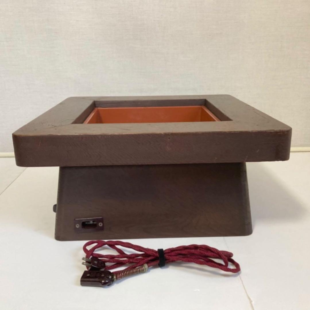 日立 電気火鉢 コンロ ストーブ 座卓 木製 関西 縁付き 昭和レトロ 難有り