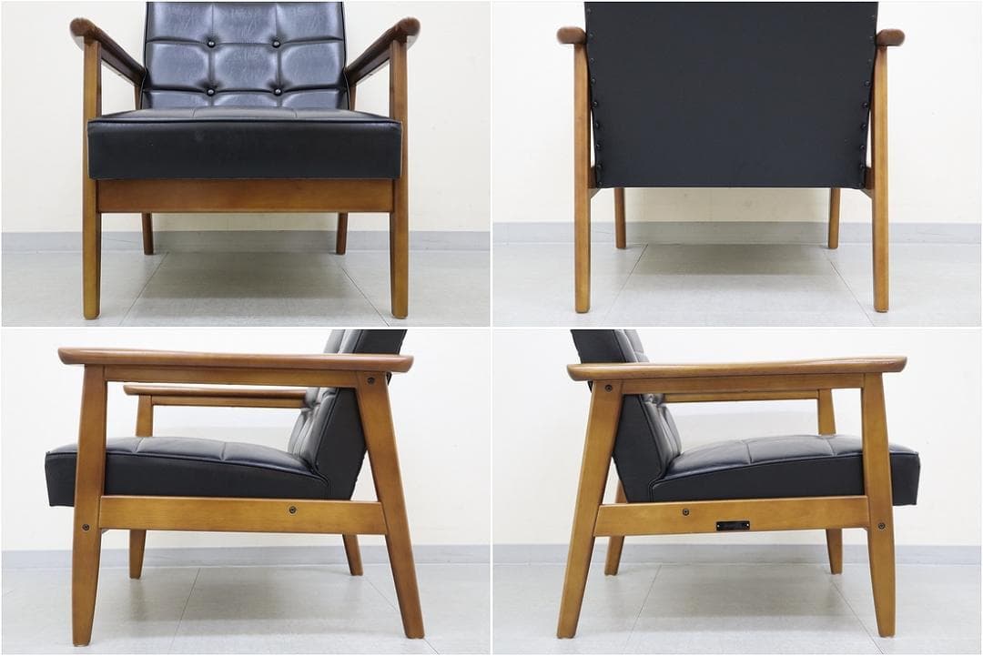 カリモク60 ロクマル Kチェア 1シーター スタンダード ブラック ソファ