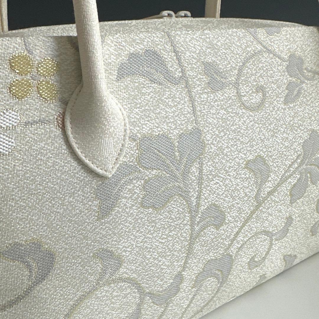 新品未使用品　京都 西陣織　弥栄織物　　　正絹帯地使用　利休バッグ　251214