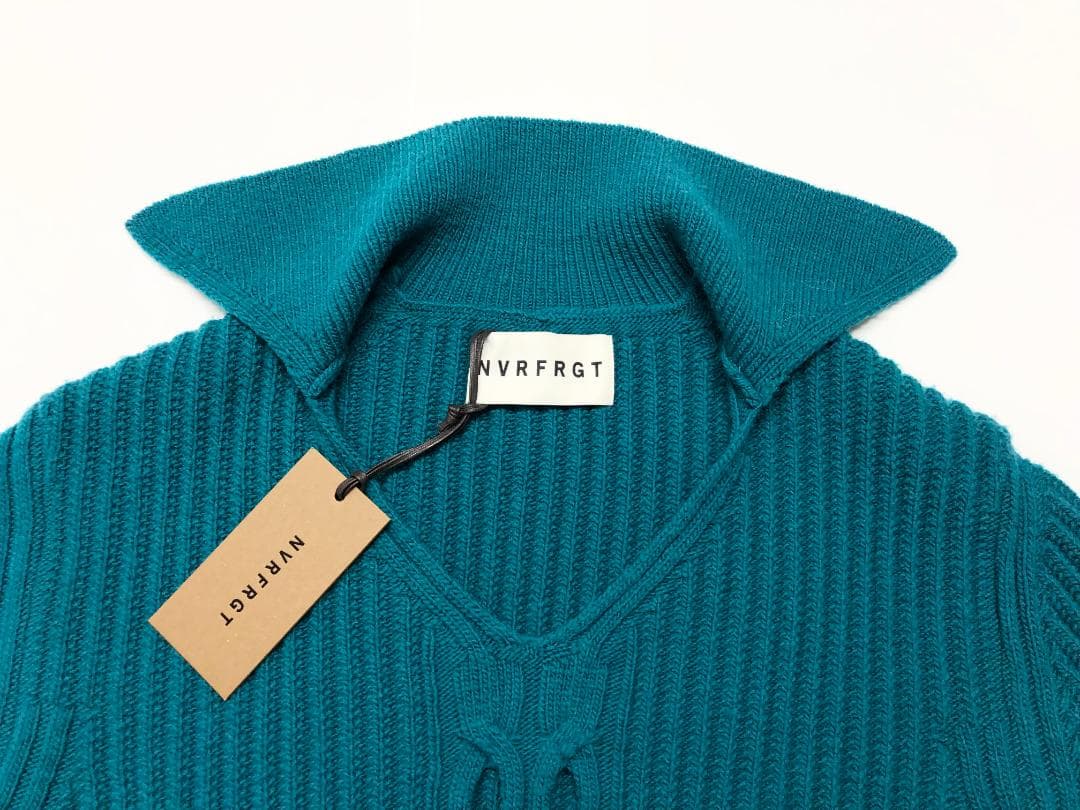 ○★新品未使用　NVRFRGT　Vネックセーター　1(S相当)　ターコイズ