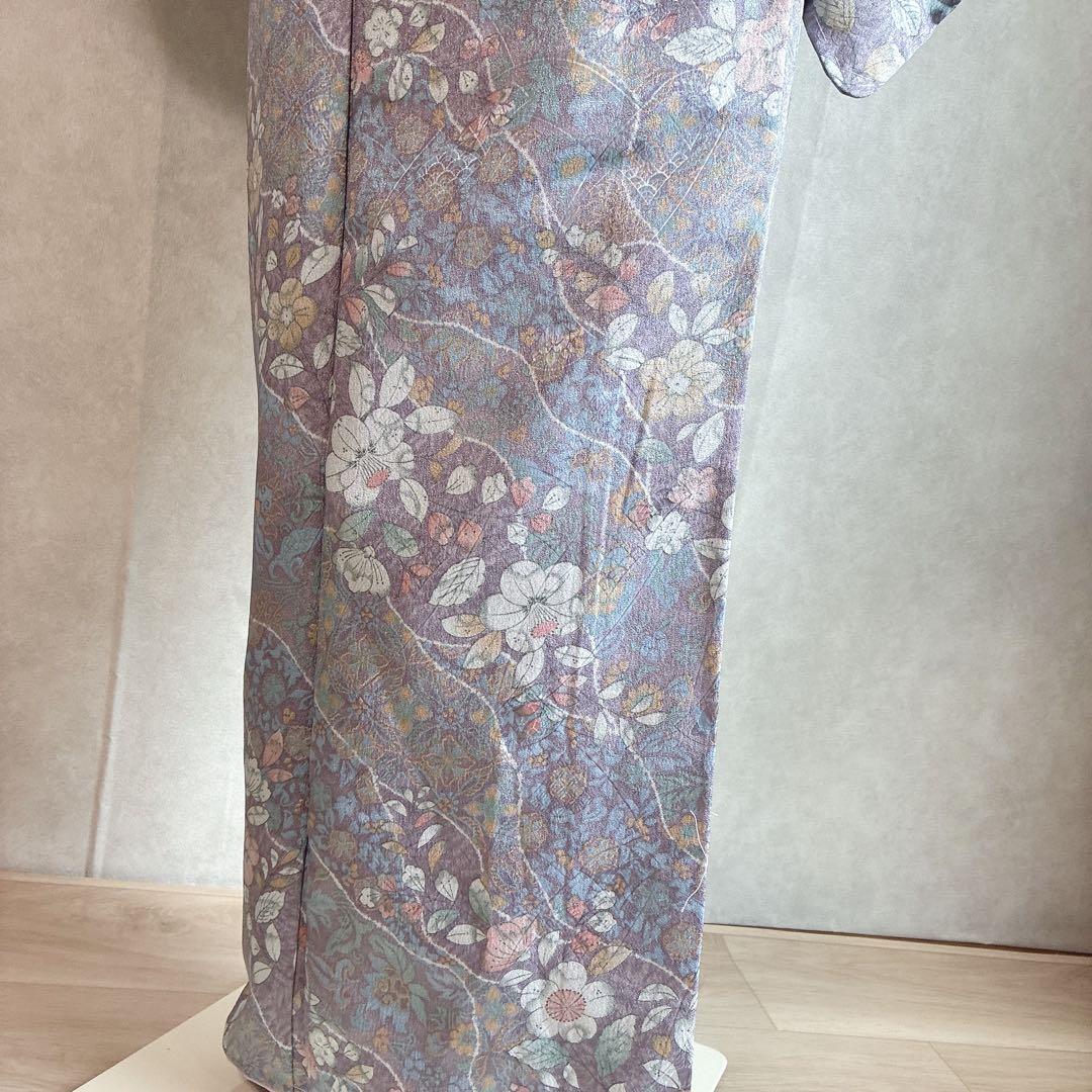 小紋　フルセット　着物　辻ヶ花　洗える着物　大人やさしさ　しつけ糸付き　G8