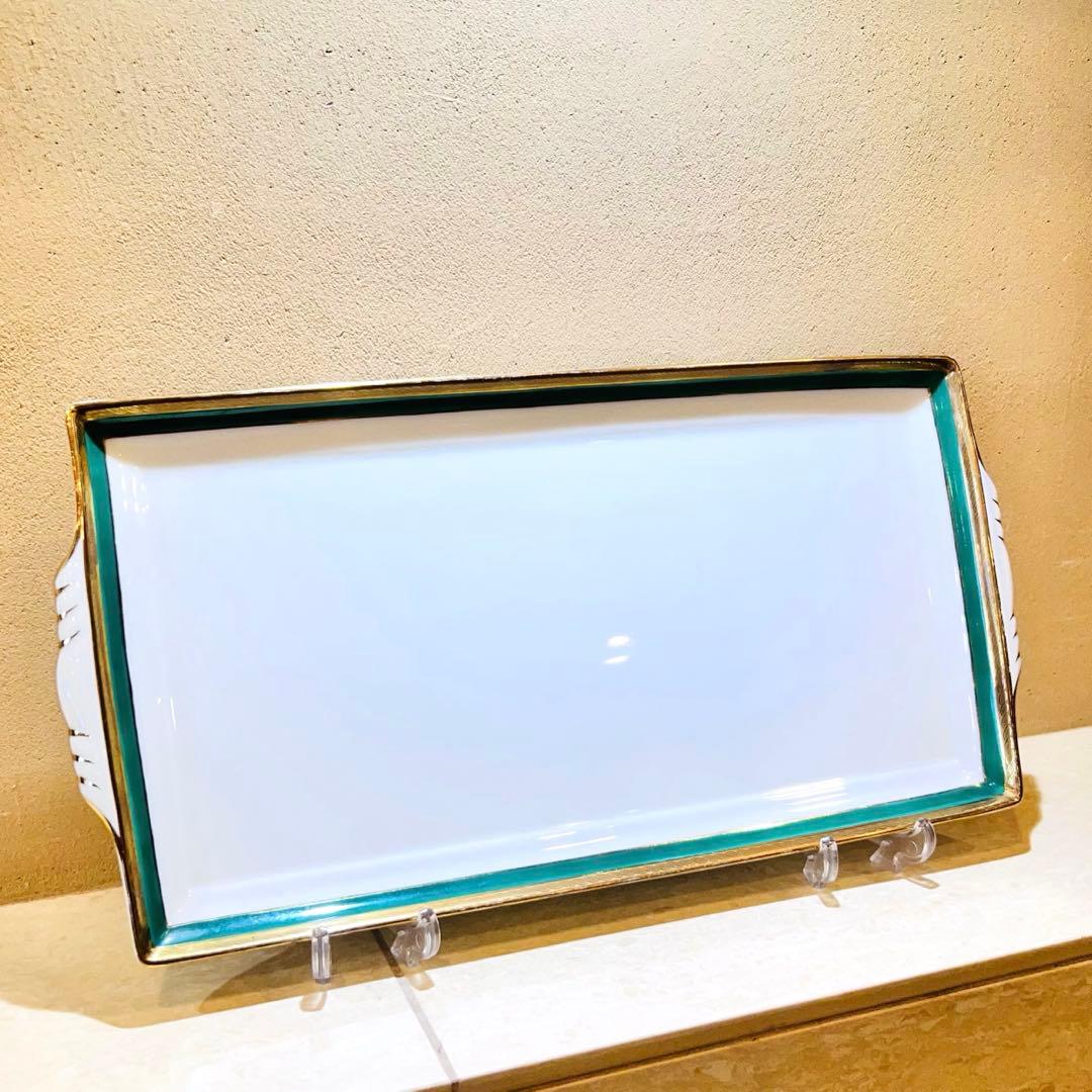 絶版　美品✨　リチャードジノリ　インペログリーン　長方形トレイ　廃版
