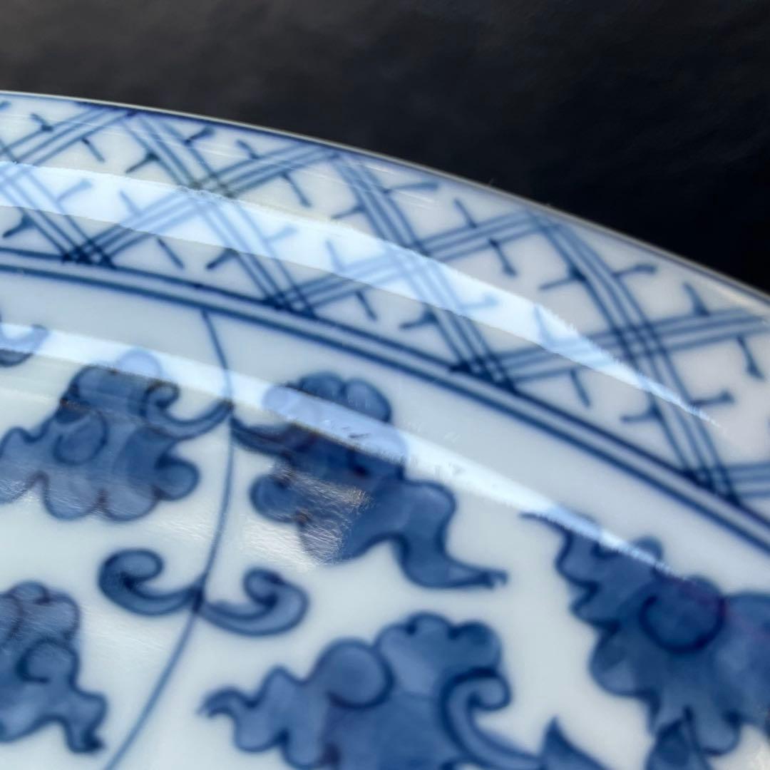 源右衛門　染錦三方割唐草　大皿　１枚