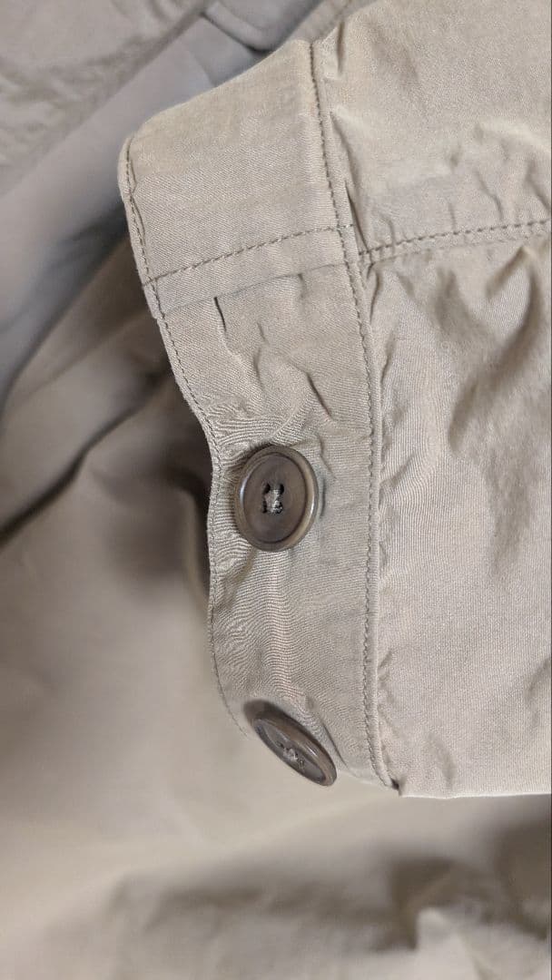 COMOLI コットンナイロンフーデッドコート/モッズコート/BEG/美品。