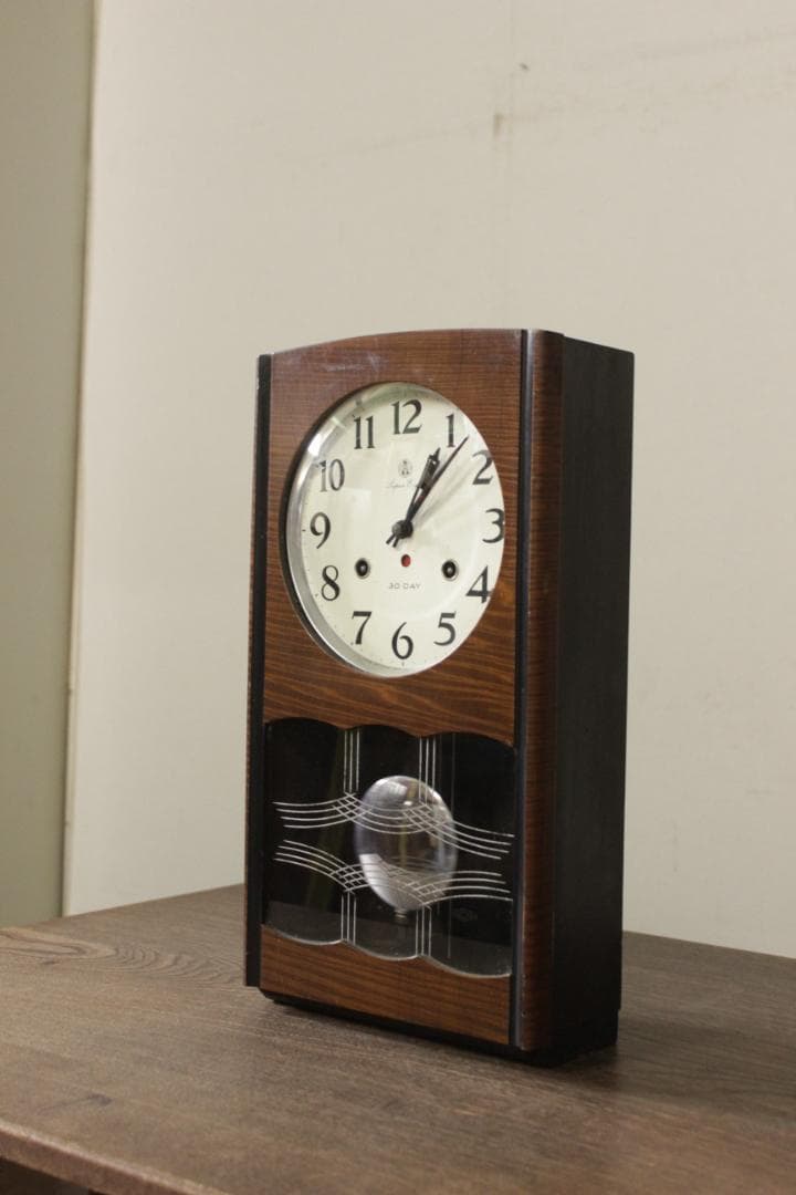 動作品 アイチ 古い 振り子時計 柱時計 掛け時計 古時計 昭和レトロ