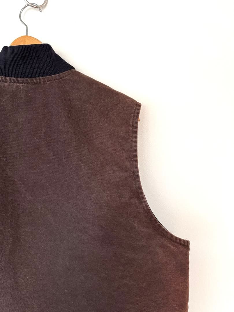 【大人気】良品 カーハート ダックベスト XL ダークブラウン ヴィンテージ