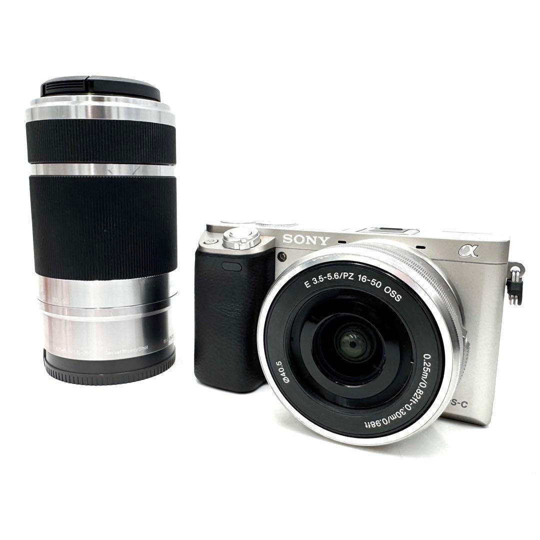 美品 Sony ソニー α6000 ダブルズームキット シルバー
