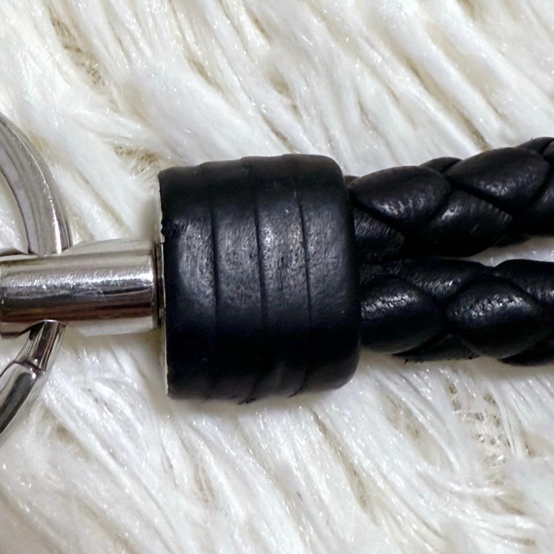 BOTTEGAVENETA ボッテガヴェネタ キーリング 編み込み ブラック 黒