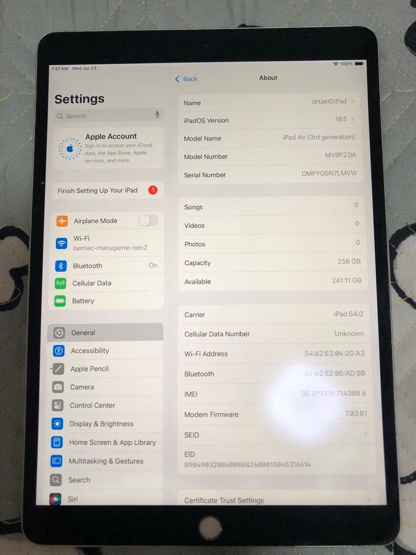 Apple iPad Air3 (第世代) 256GB シルバー