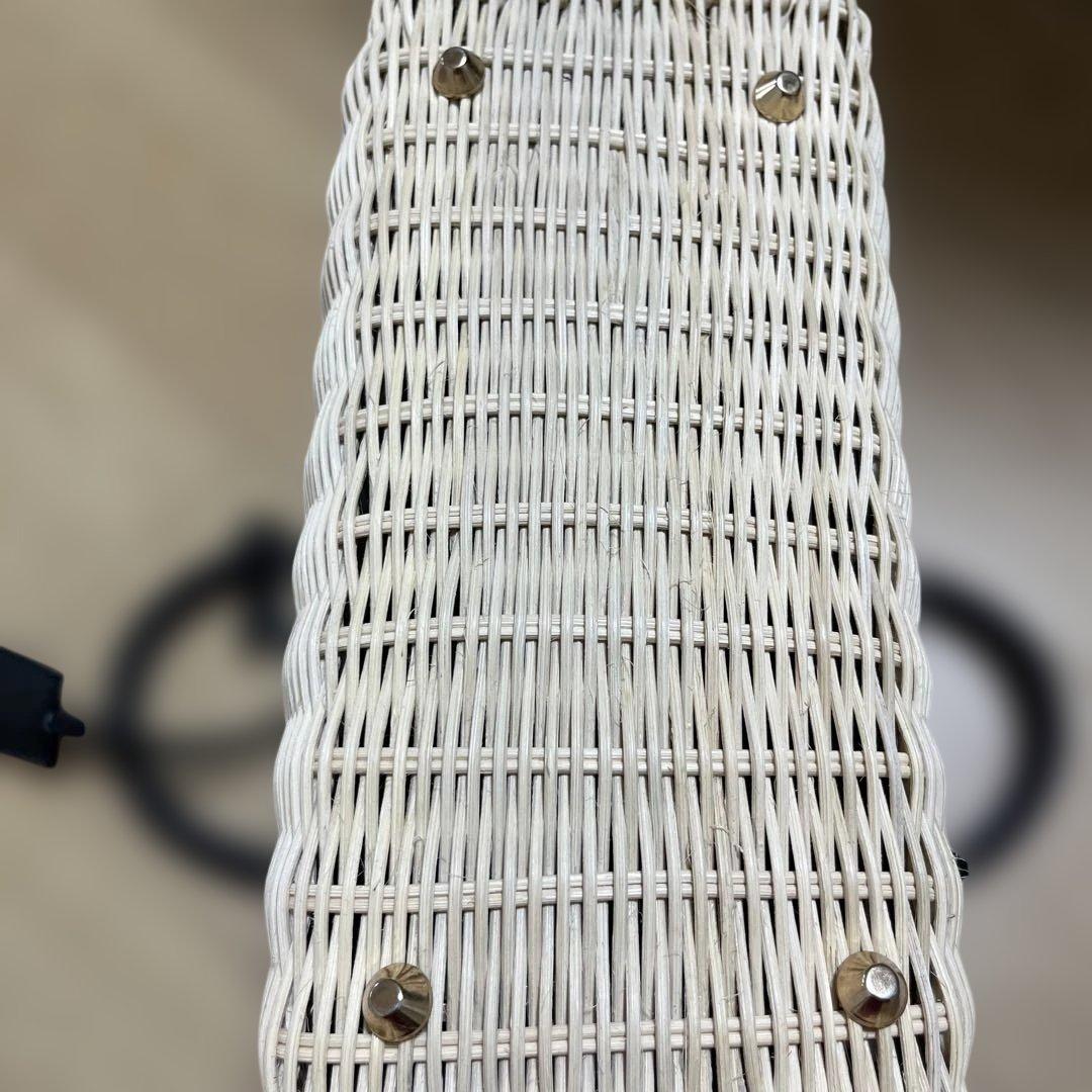 かごバッグ ホワイト/ブラック