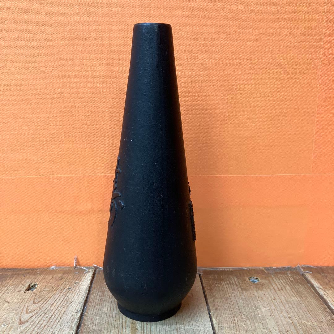 C-壁 南部鉄器 鋳物花瓶 一輪挿し 華道 茶道 茶道具 華道具 寿 古道具