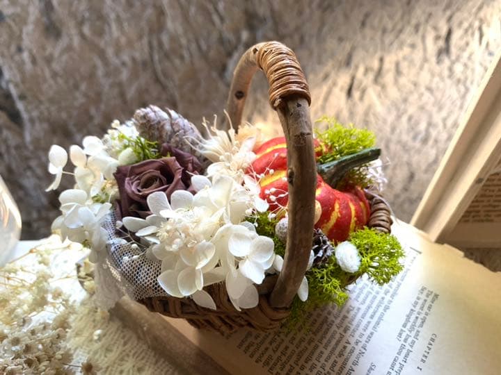 out        ❁Natural  Halloween❁花かごハロウィン♪