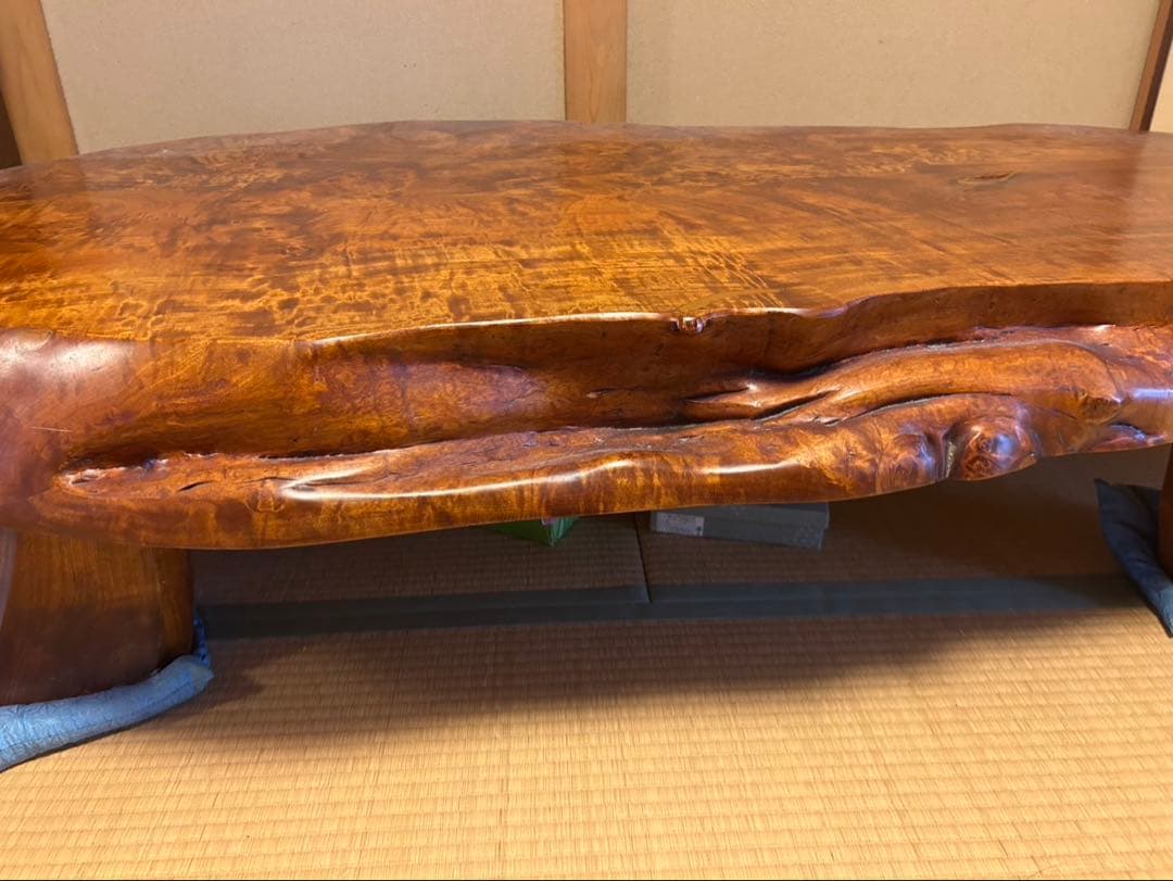 ち*ー様 【O-1288】一枚板 座卓 机 テーブル 昭和レトロ アンティーク