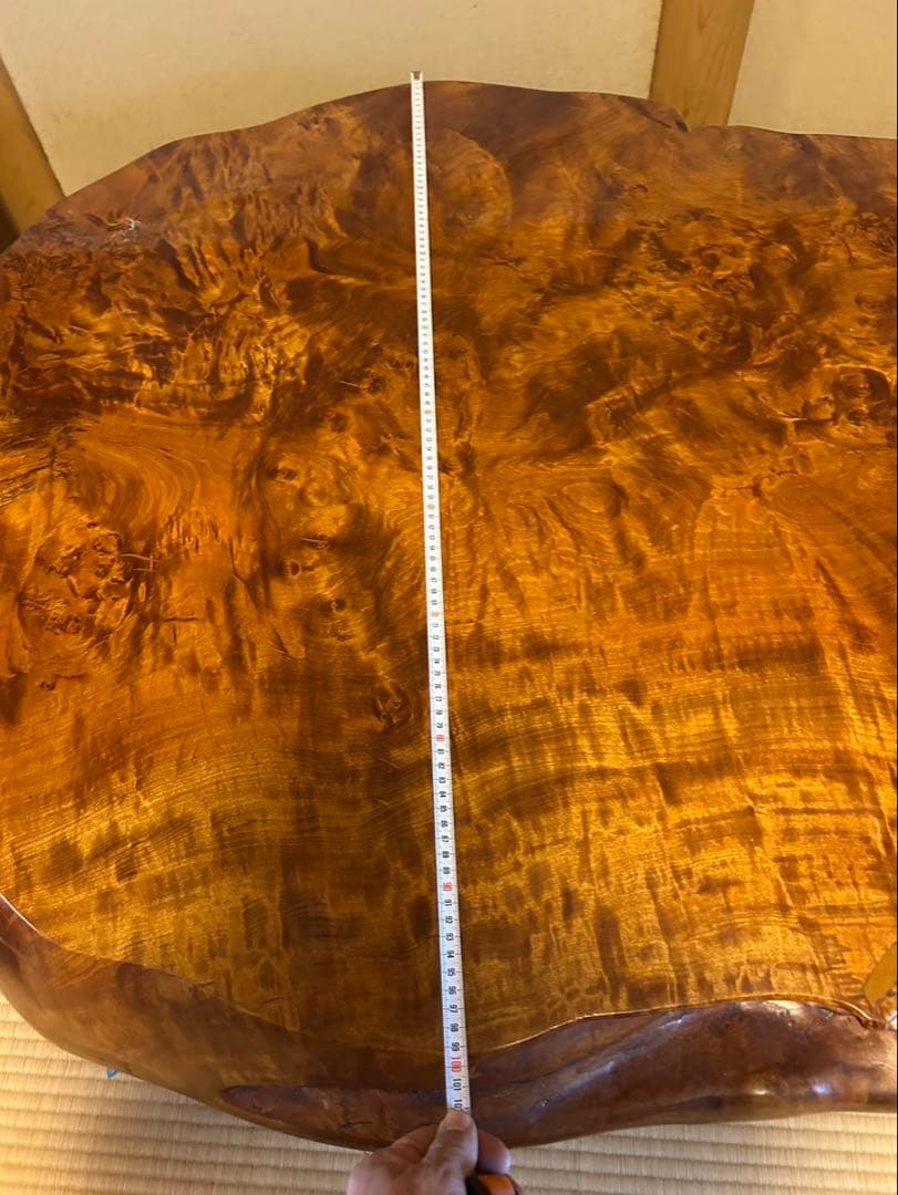 ち*ー様 【O-1288】一枚板 座卓 机 テーブル 昭和レトロ アンティーク