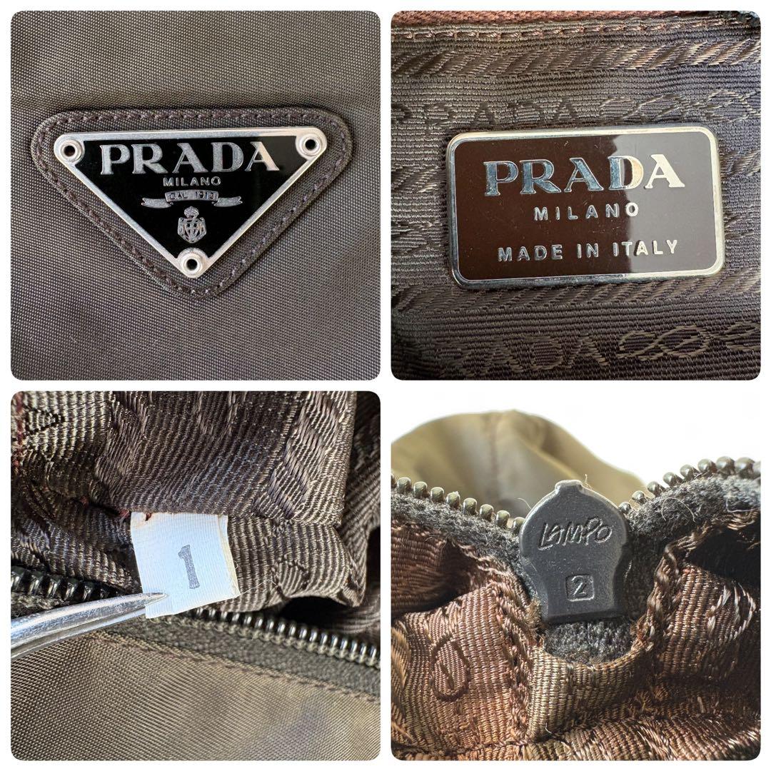 PRADA ナイロン トートバッグ ハンドバッグ カーキ　ブラウン　大容量