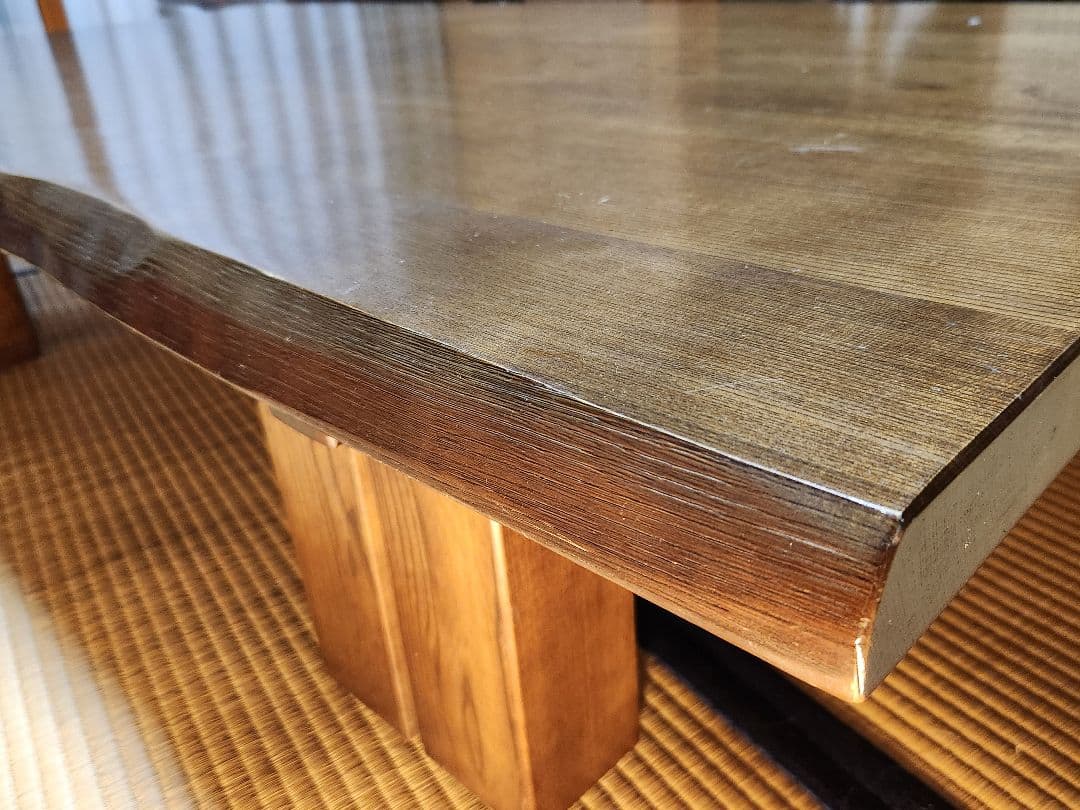 【2月処分】Karimoku　カリモク家具　一枚板　栓座卓 ローテーブル　廃盤品