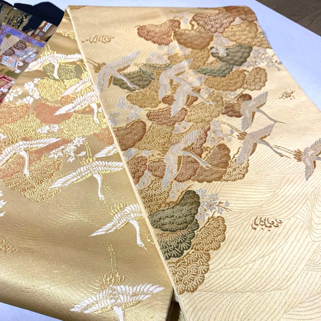 さち　美品　正絹　黒留袖　五つ紋　金彩　舞鶴　6点セット