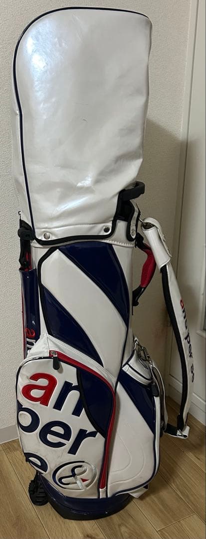 and per se キャディバッグ ホワイト/ネイビー/レッド