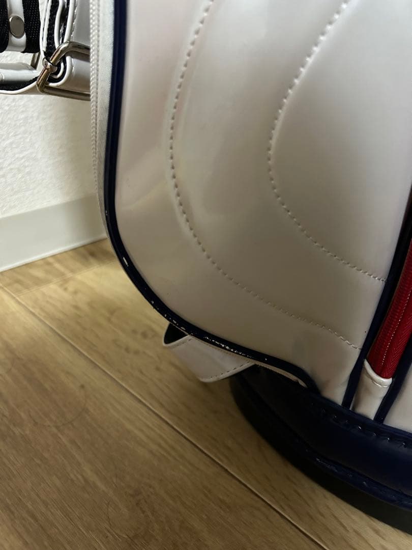 and per se キャディバッグ ホワイト/ネイビー/レッド