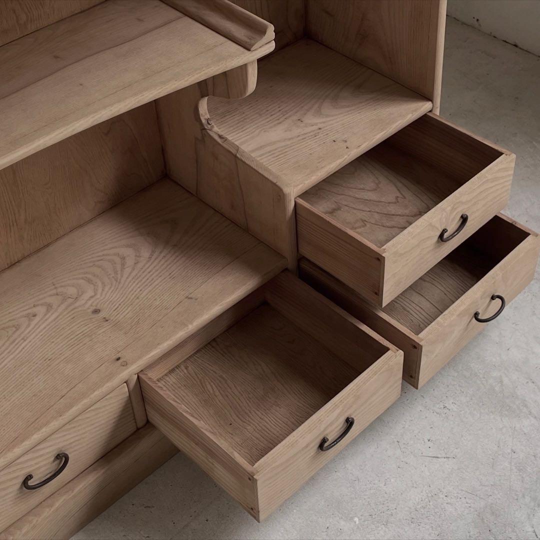 るりだ アンティーク　古い茶箪笥　レトロ　古家具　食器棚　飾り棚