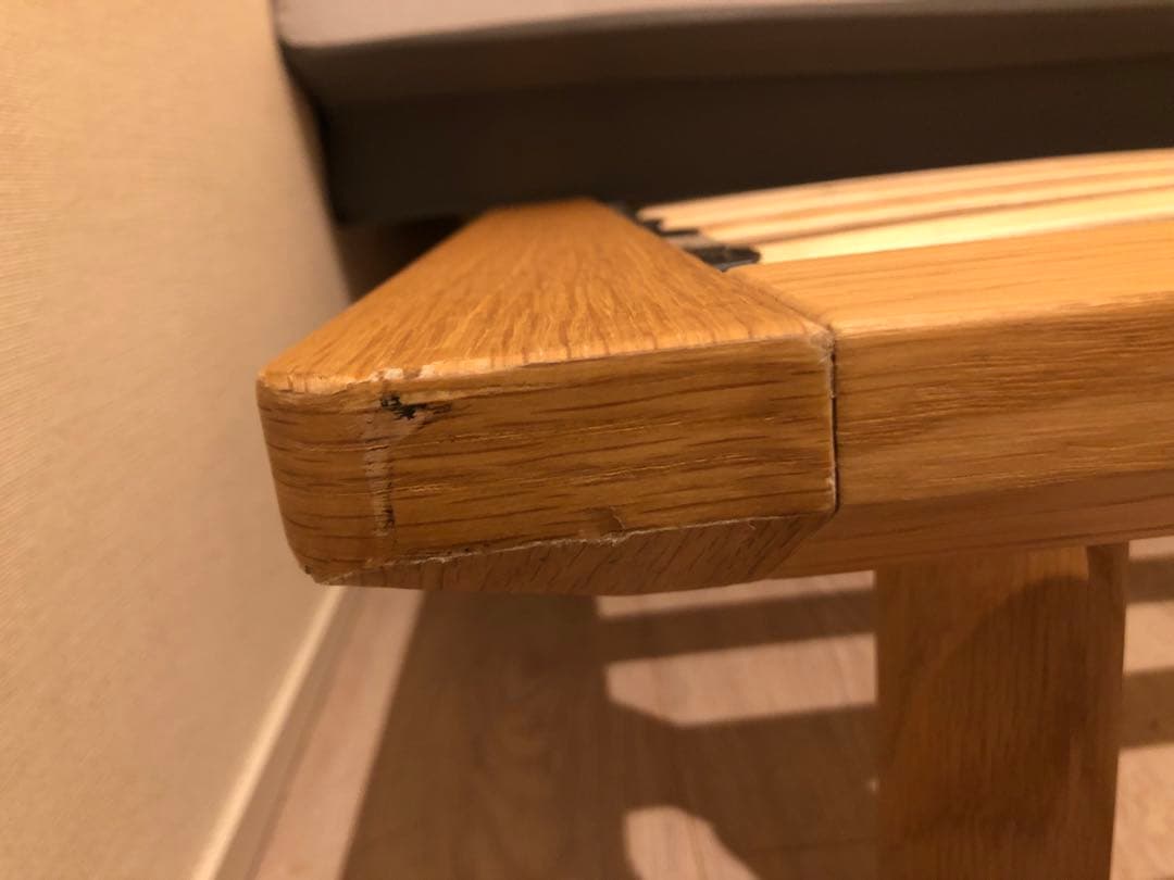 無印良品　オーク材ベッドフレーム、ベッドボード