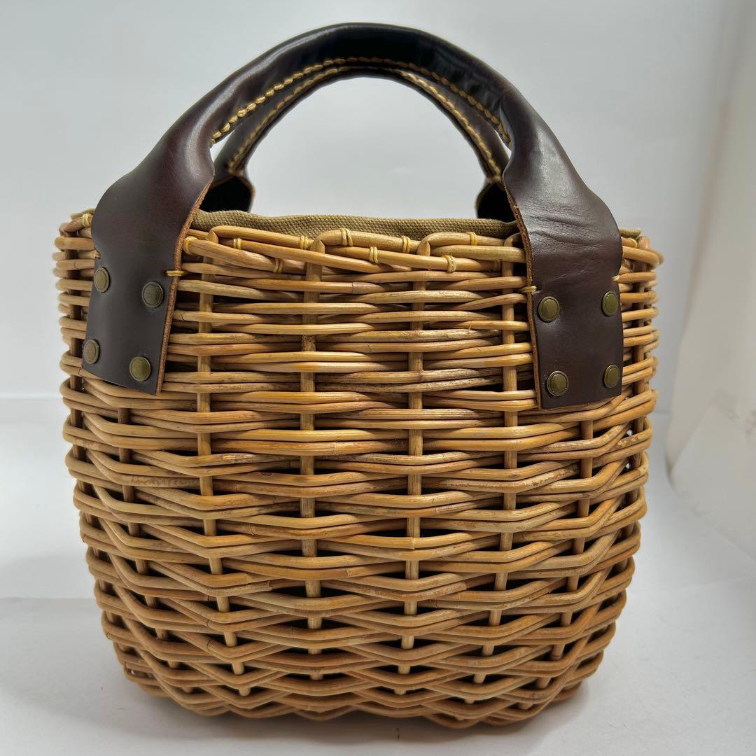 【極美品✨️】エバゴス カゴバッグ ハンドバッグ 被せ付き