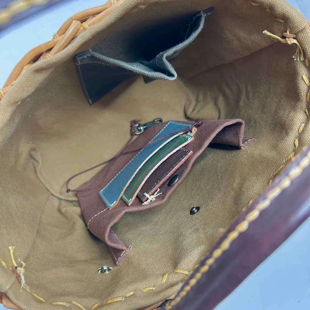 【極美品✨️】エバゴス カゴバッグ ハンドバッグ 被せ付き