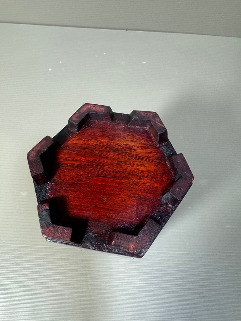 2288 紅木 象嵌 花立 中華アンティーク　時代物