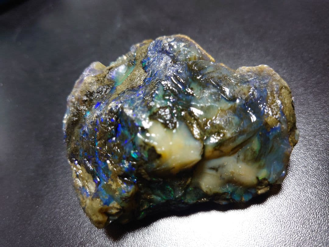 特大 【800CT】 エチオピア カーボン　オパール 原石 青　鉱物標本