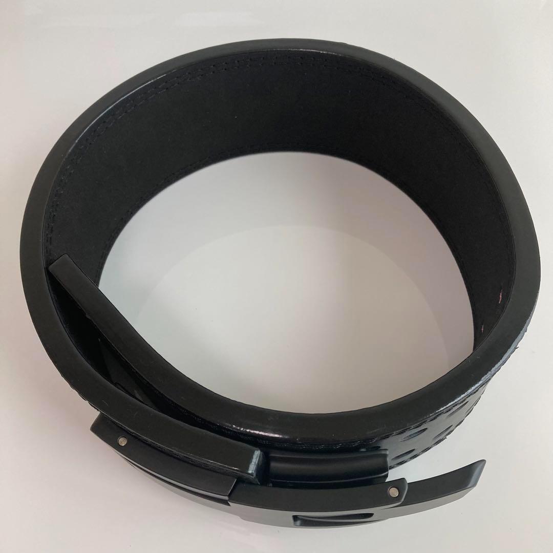 訳有 パワーベルト レバーアクション 本革 ALL BLACK ワンタッチ可変式