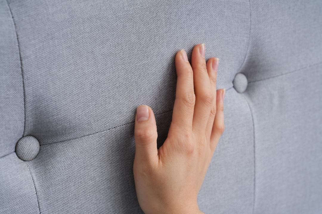 D ファブリックベッド ベッドフレームのみ ダブル 引き出し付き 布貼りベッド