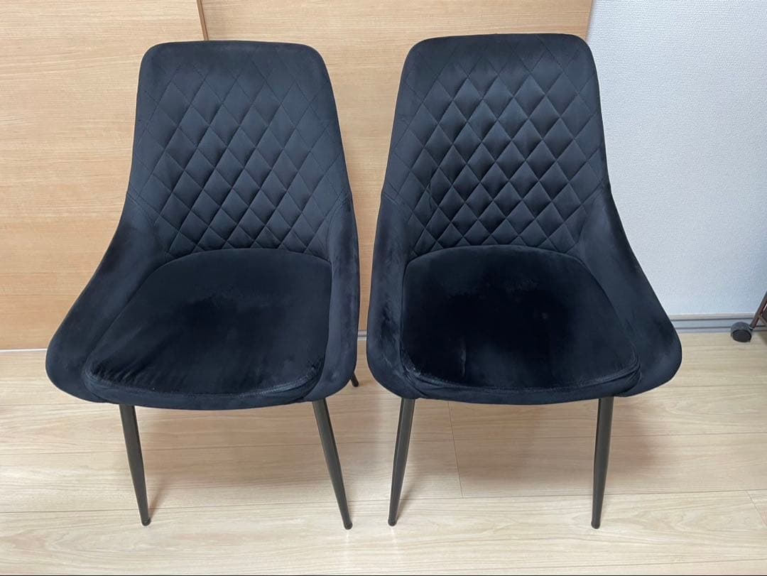 ダイニングチェア2脚セット ブラック