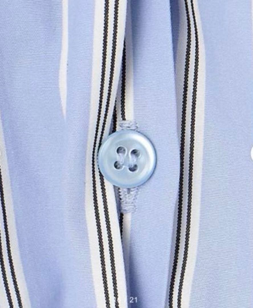 BEIGE，洗える　ストライプ　コットンボウタイブラウス