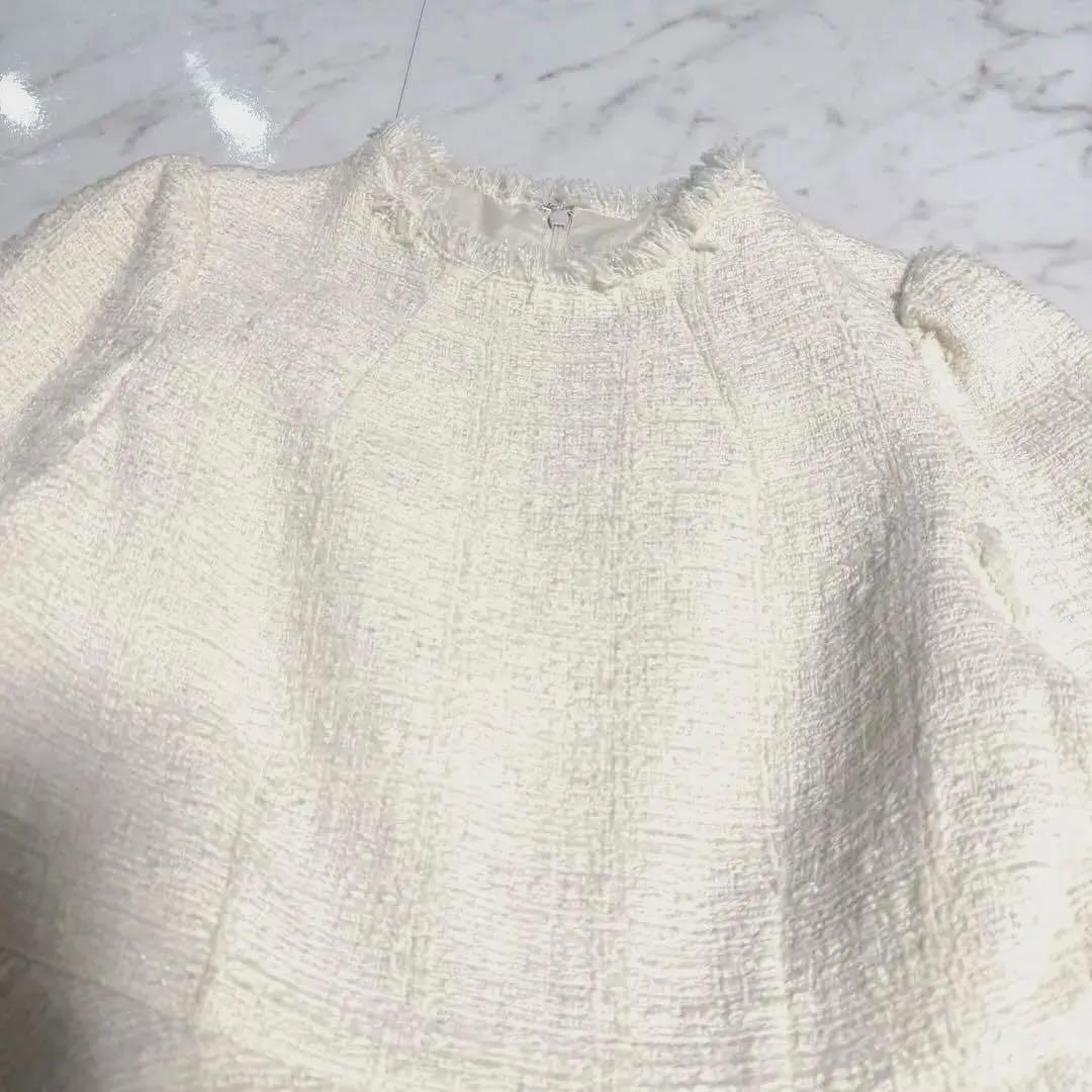 【新品タグ付き】2025✨️完売 アニュアンス ツイードペプラムブラウス 美ライン