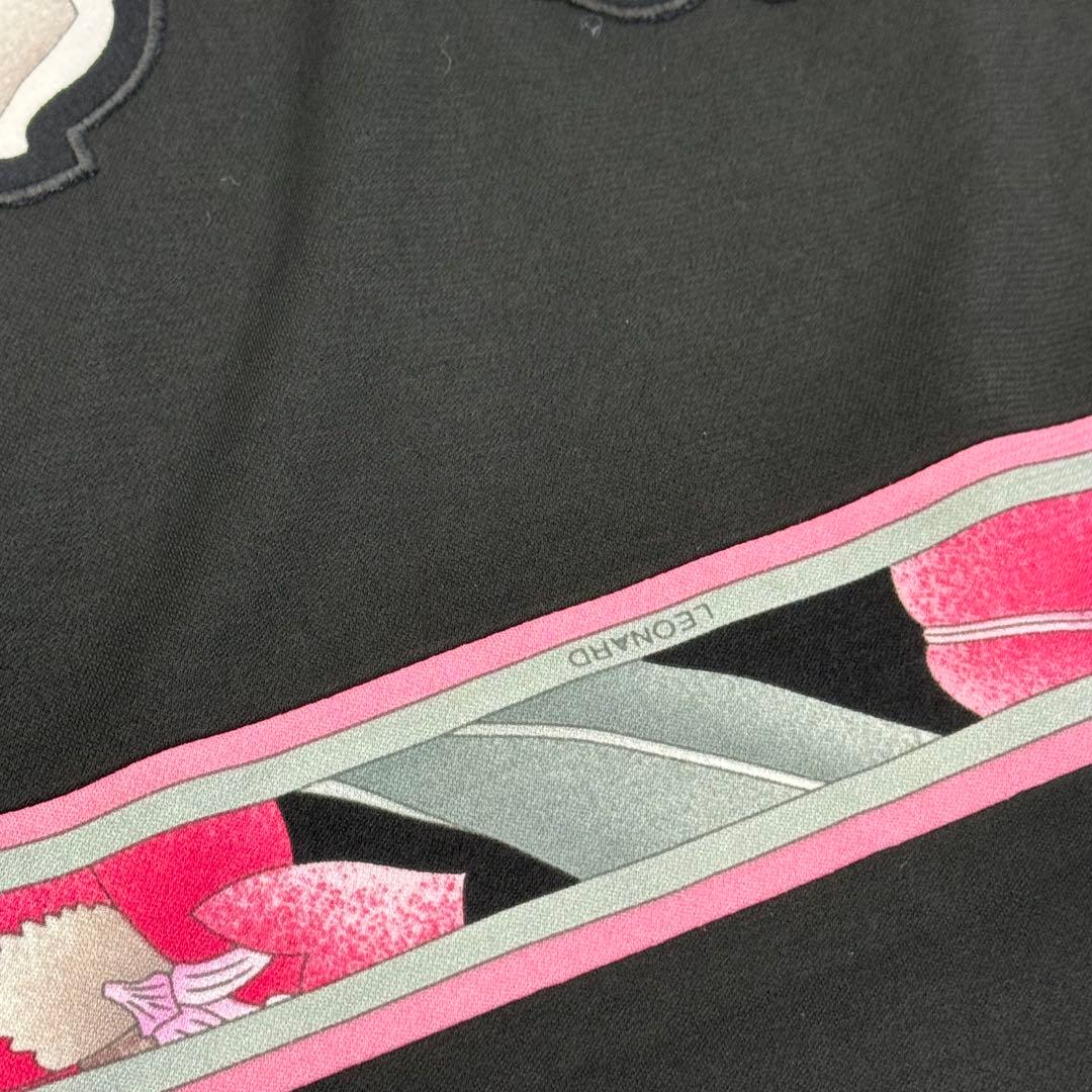 【美品】LEONARD レオナール 七分丈ワンピース 花柄 レディース