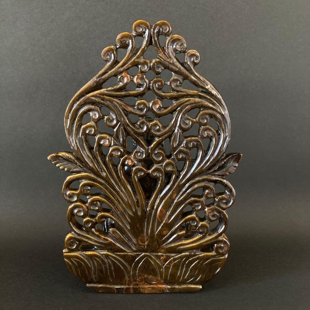 天然石　仏陀　タイガーアイ　860g