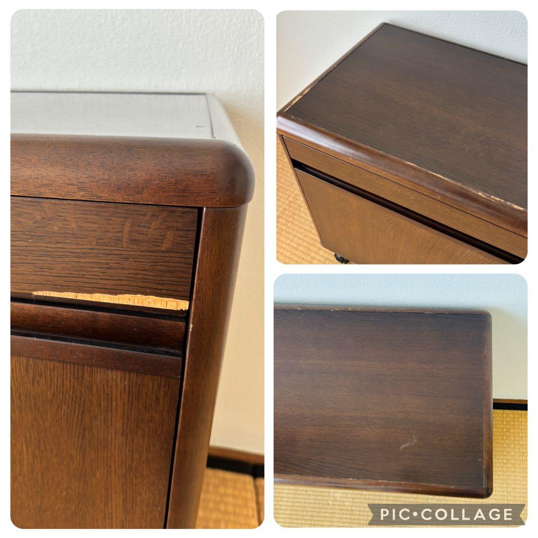 キャスター付き　木製　引出し　キャビネット