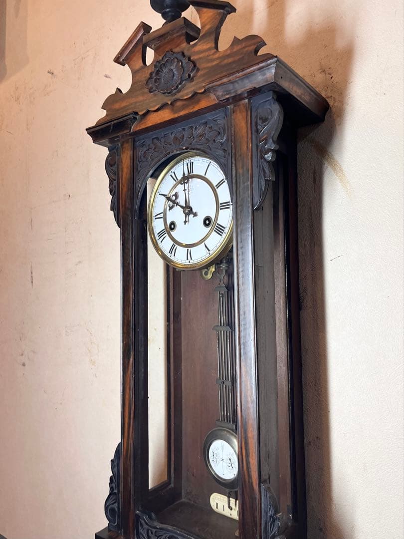 ユンハンス　黒柿　柱時計　古時計　振り子　ゼンマイ　ボンボン　レトロ　精工舎