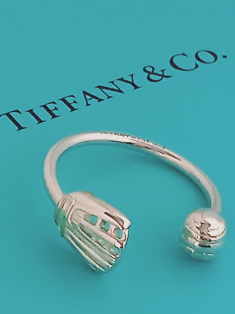 レア 美品 TIFFANY ティファニー グラブ ボール キーリング シルバー
