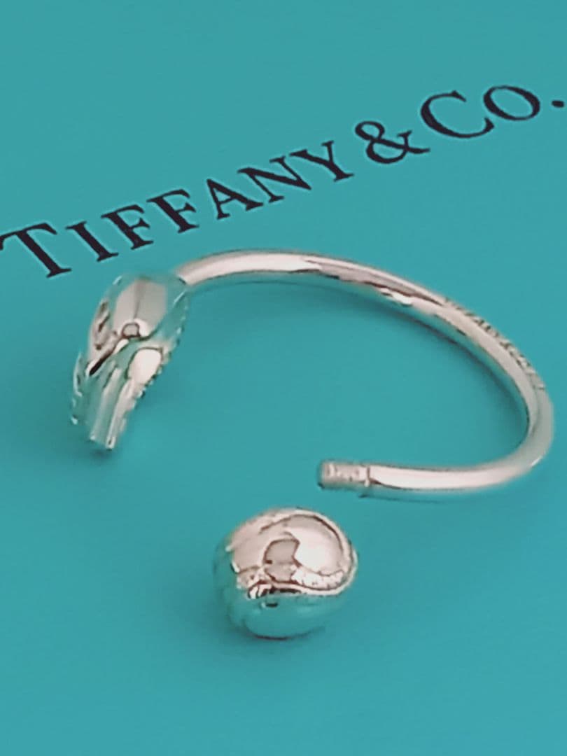 レア 美品 TIFFANY ティファニー グラブ ボール キーリング シルバー